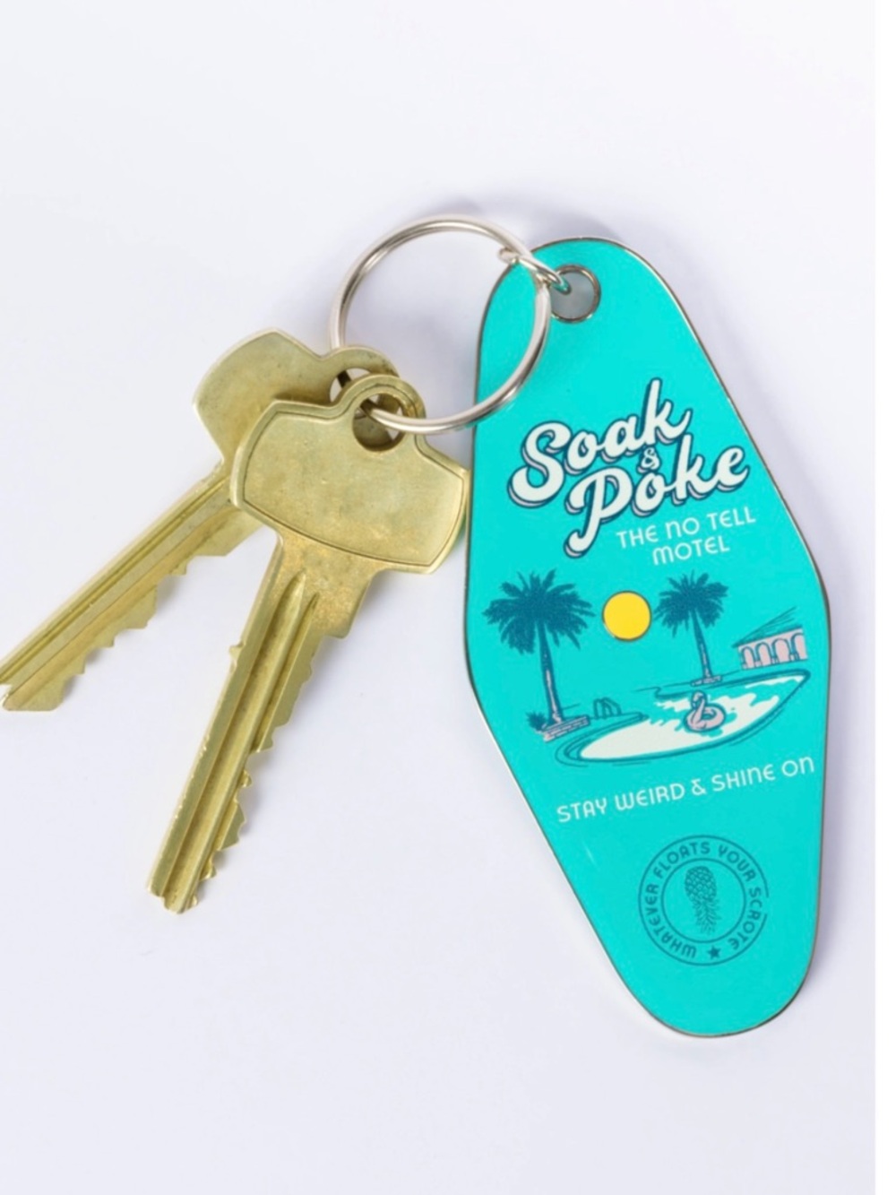 Shinesty Soak & Poke Turquoise Motel Keychain Key Tag NEW